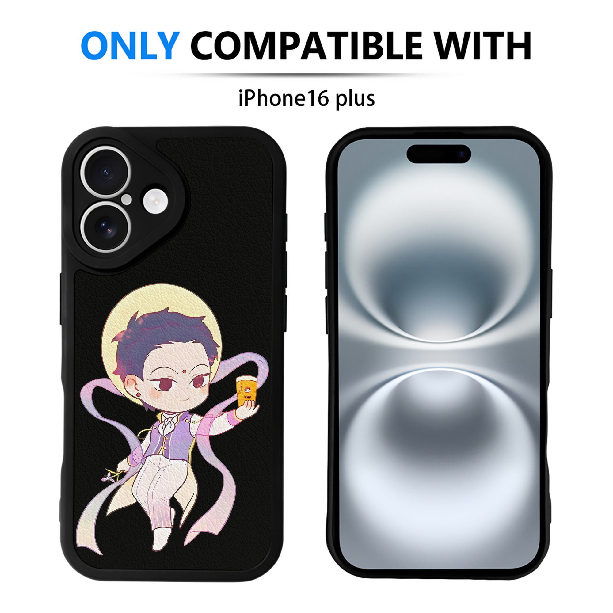 （画像用） Ne Zha 2 ナタ 魔童の大暴れ 【iPhone 16シリーズ対応】シリコンスマホケース（レザー調） 材質：シリコン